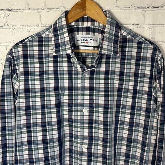Mizzen + Main Leeward Collection XL Trim Fit Athletic Dress Shirt 4 way Stretch - Picture 2 of 9